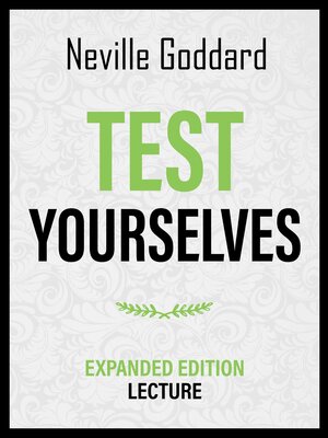 cover image of Test Yourselves--Expanded Edition Lecture